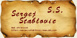 Sergej Stablović vizit kartica